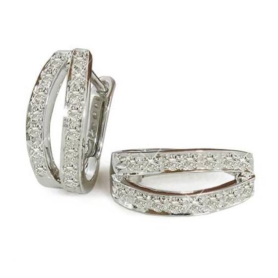 0.32ct SI/F-G Round Natural Diamond Hoop Earrings