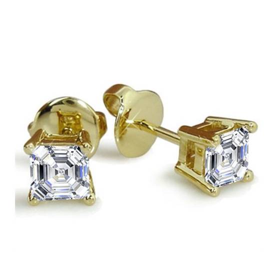 Classic Asscher Diamond Stud Earrings