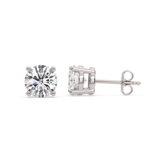 Classic Round Diamond Stud Earrings