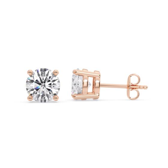 Classic Round Diamond Stud Earrings