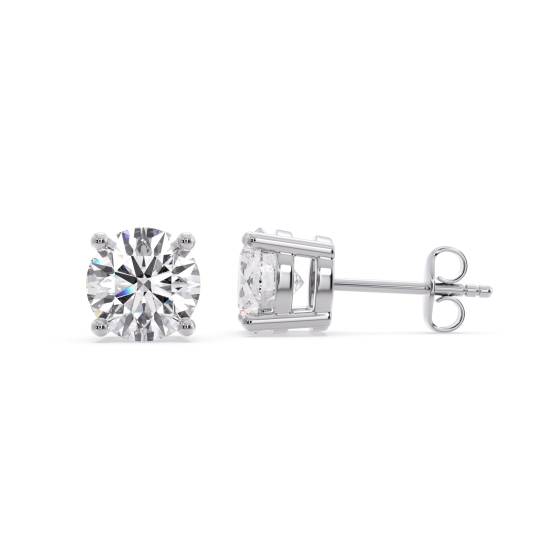 Classic Round Diamond Stud Earrings