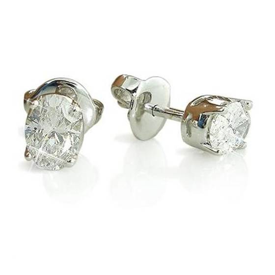 Classic Oval Diamond Stud Earrings