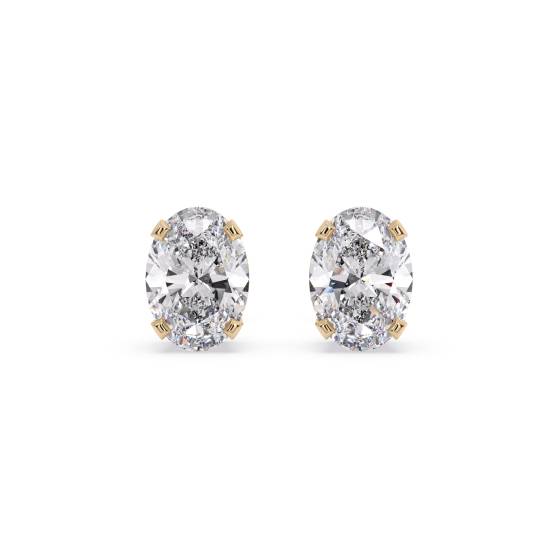 Classic Oval Diamond Stud Earrings