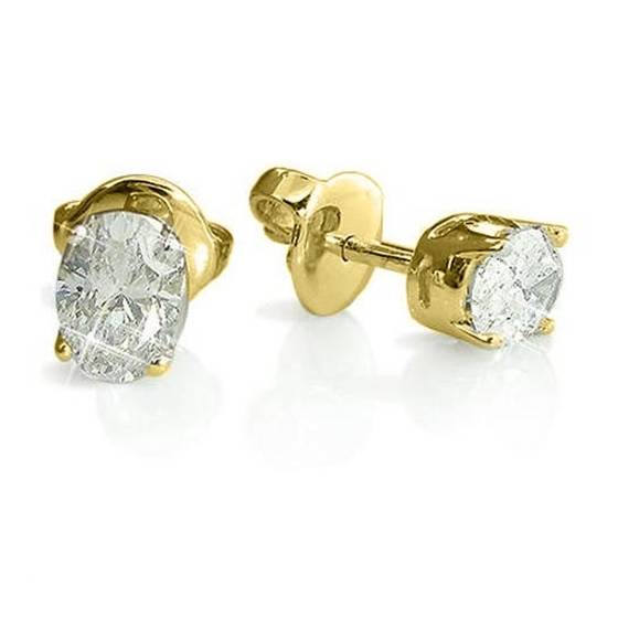 Classic Oval Diamond Stud Earrings
