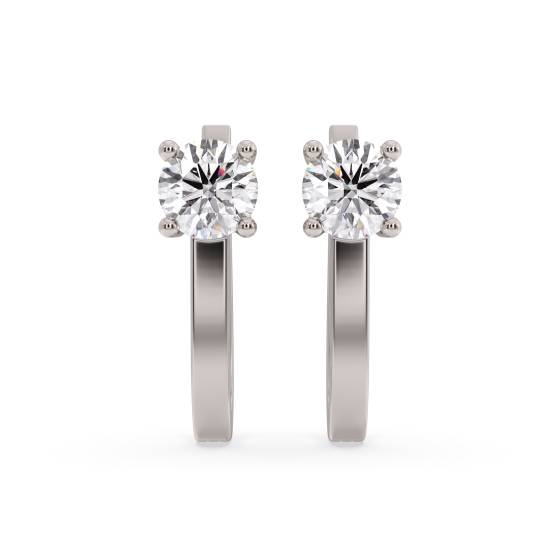 Round Diamond Hoop Earrings