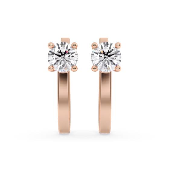 Round Diamond Hoop Earrings