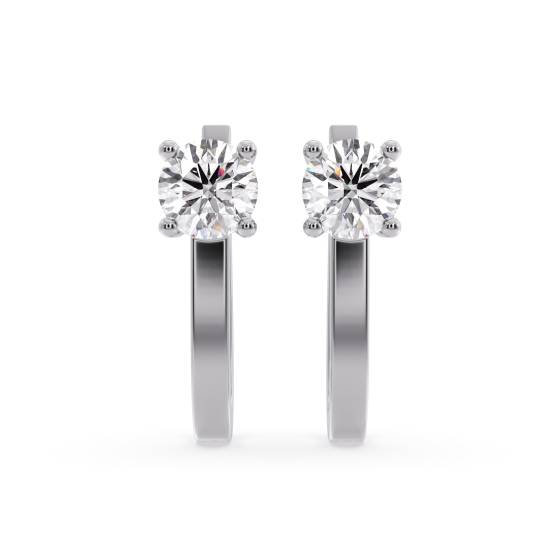 Round Diamond Hoop Earrings