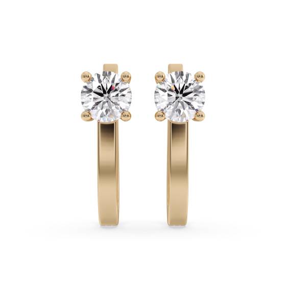 Round Diamond Hoop Earrings