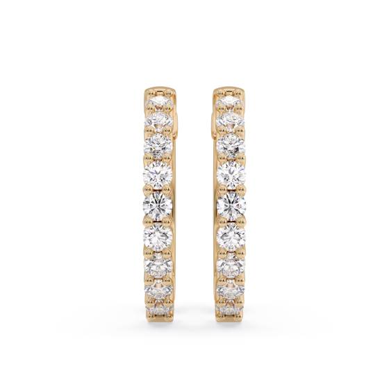 ET078 Round Diamond Hoop Earrings