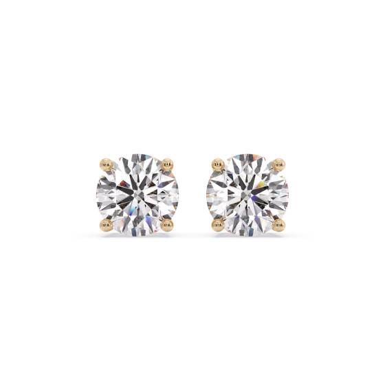 Ribbon Round Diamond Stud Earrings