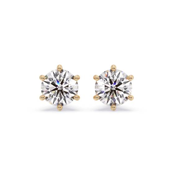 Traditional Round Diamond Stud Earrings