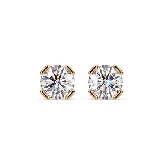 Traditional Round Diamond Stud Earrings
