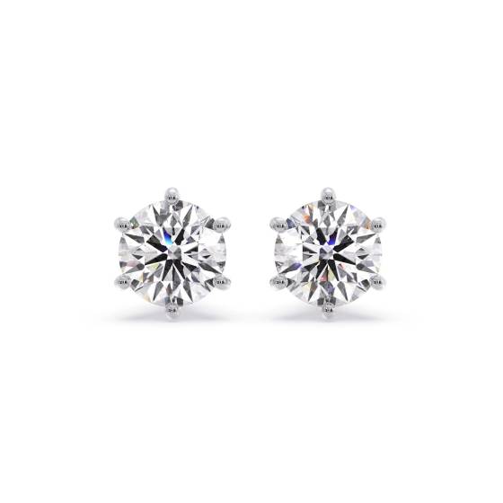 Traditional Round Diamond Stud Earrings