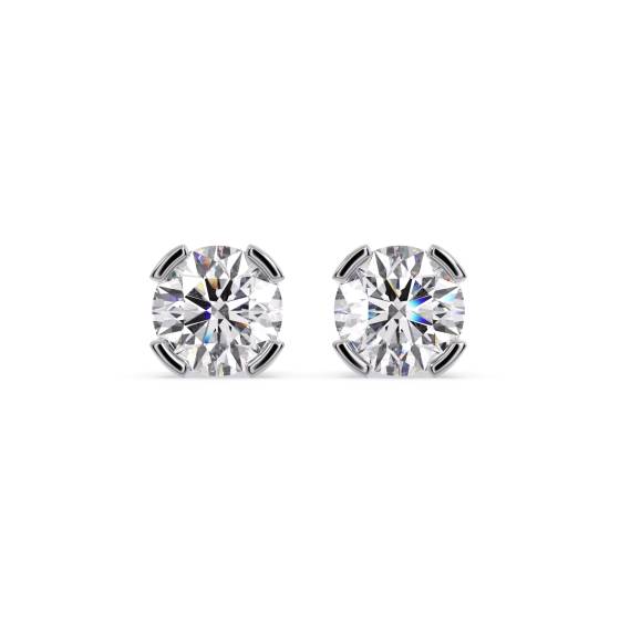 Traditional Round Diamond Stud Earrings