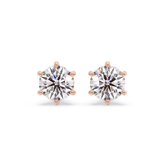 Traditional Round Diamond Stud Earrings