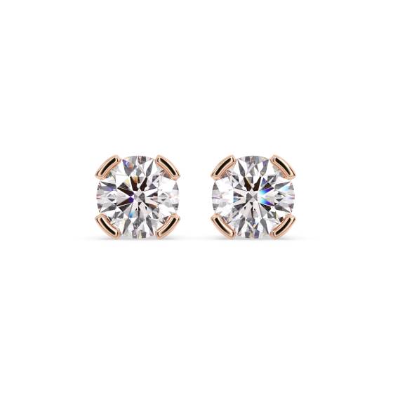 Traditional Round Diamond Stud Earrings