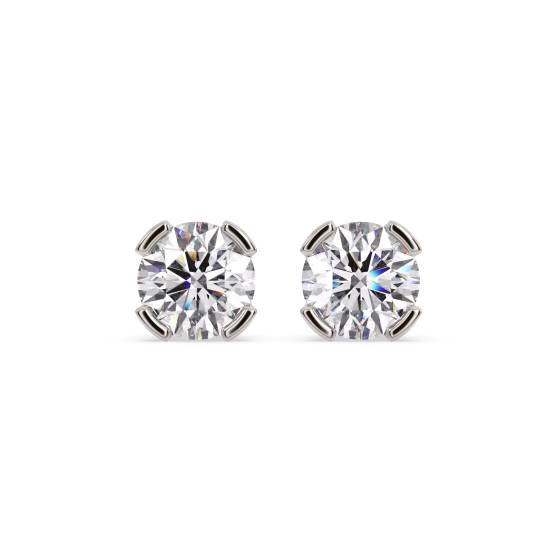 Traditional Round Diamond Stud Earrings