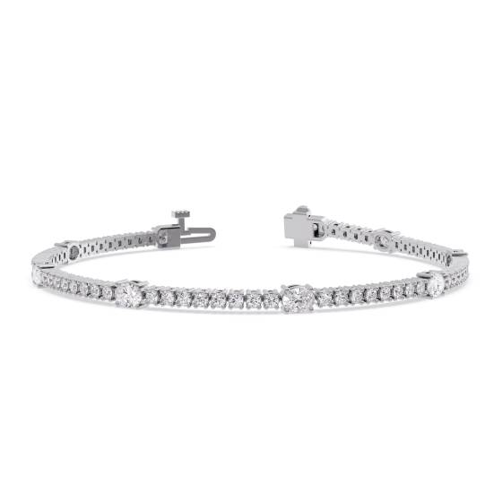 4ct Oval and Round Diamond Designer Bracelet