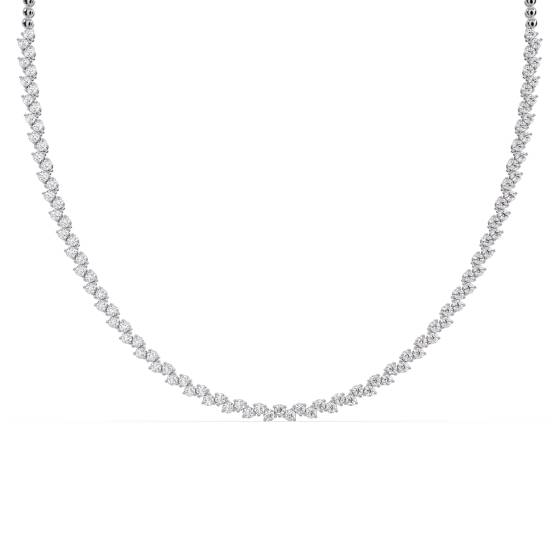 4.50ct Alternating Round Diamond Designer Tennis Necklace