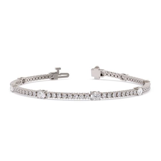 4ct Oval and Round Diamond Designer Bracelet