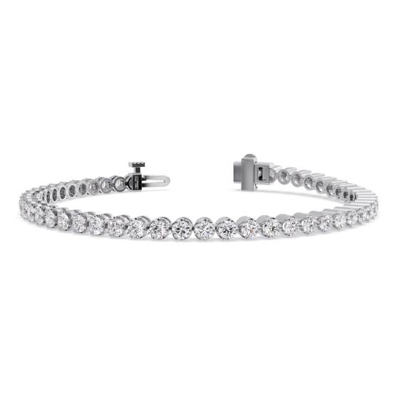 Single Row Round Diamond Tennis Bracelet