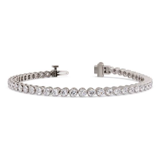 Single Row Round Diamond Tennis Bracelet