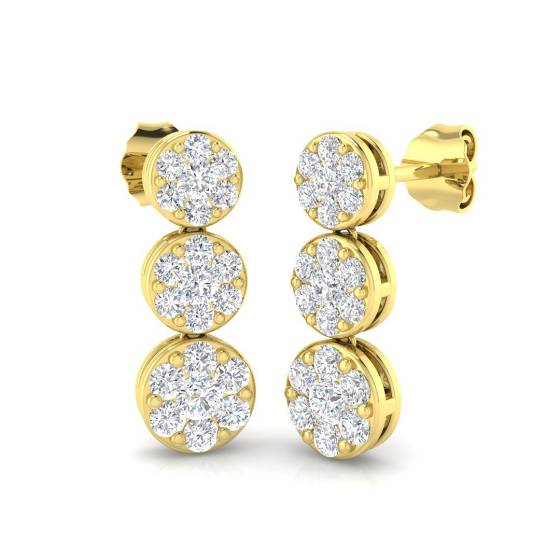 Round Labgrown Diamond Set Drop Earrings