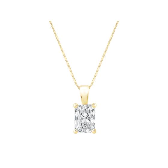 1.00ct VVS1/D-E Radiant Cut Labgrown Radiant Solitaire Pendant