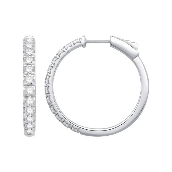 Labgrown Diamonds Claw Set Hoop Earrings