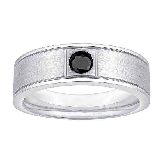 0.20ct Black Diamond Mens Wedding Band