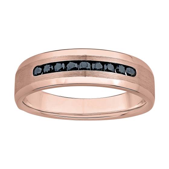 0.25ct Mens Black Diamond Bezel Set Eternity Ring
