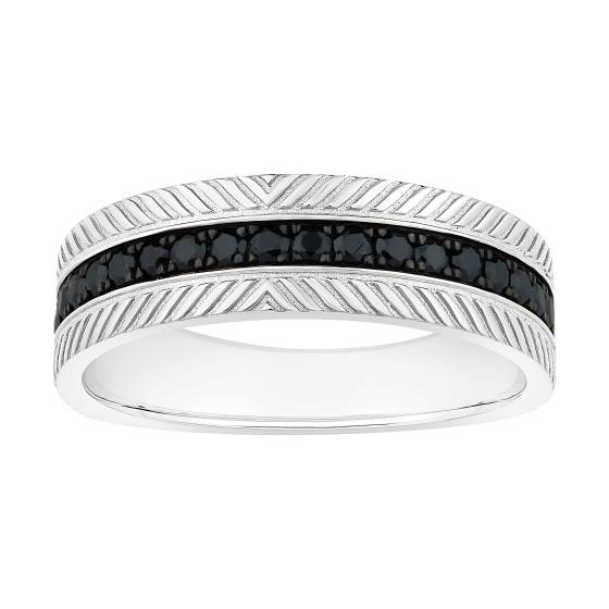 0.40ct Mens Black Diamond Bezel Set Eternity Ring