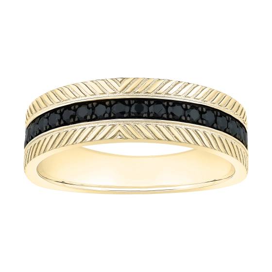 0.40ct Mens Black Diamond Bezel Set Eternity Ring