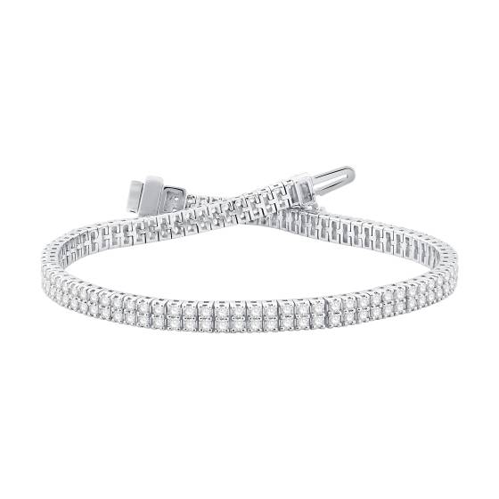 3ct Round Diamond Double Row Designer Bracelet