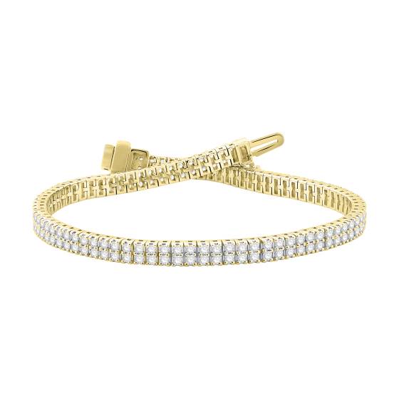 3ct Round Diamond Double Row Designer Bracelet