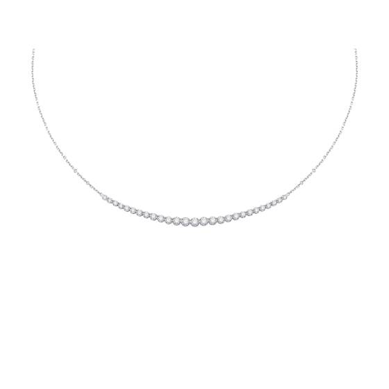1ct Round Diamond Graduated Chain Necklace - U Shape