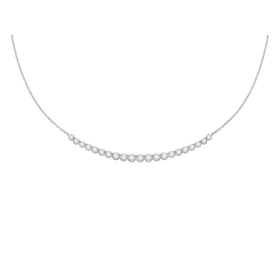 2ct Round Diamond Graduated Chain Necklace- U Shape