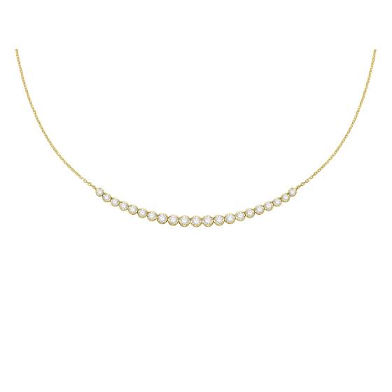 2ct Round Diamond Graduated Chain Necklace- U Shape