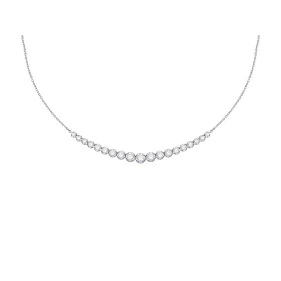 3ct Round Diamond Graduated Chain Necklace- U Shape