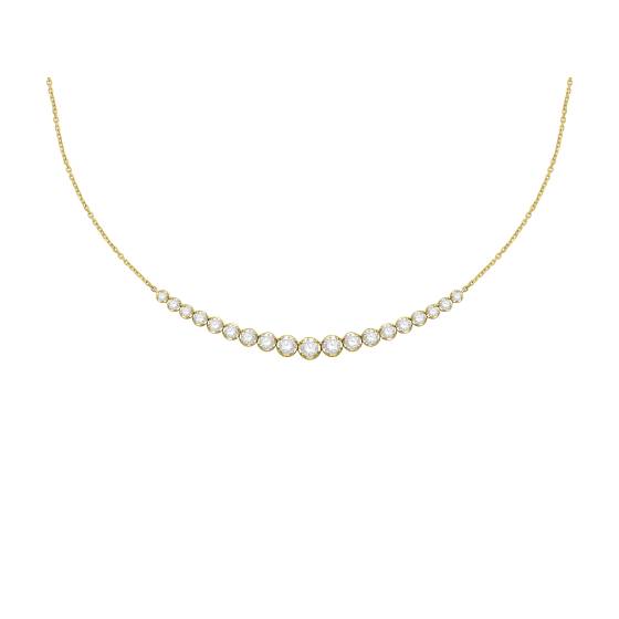 3ct Round Diamond Graduated Chain Necklace- U Shape