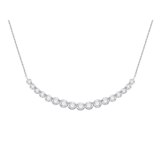 1.5ct Round Diamond Graduated Chain Necklace - U Shape