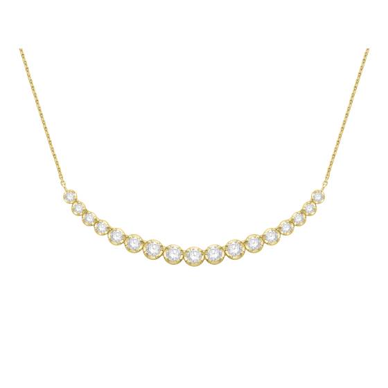 1.5ct Round Diamond Graduated Chain Necklace - U Shape