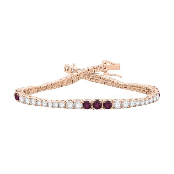 5ct Round Ruby and Diamond Designer Bracelet