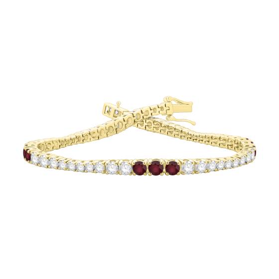 5ct Round Ruby and Diamond Designer Bracelet