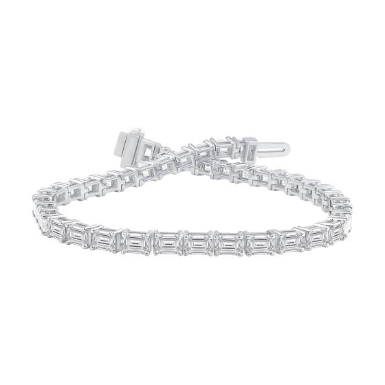 7.70ct Emerald Diamond Horizontal Set Designer Bracelet