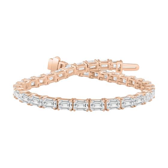 11ct Emerald Diamond Horizontal Set Designer Bracelet