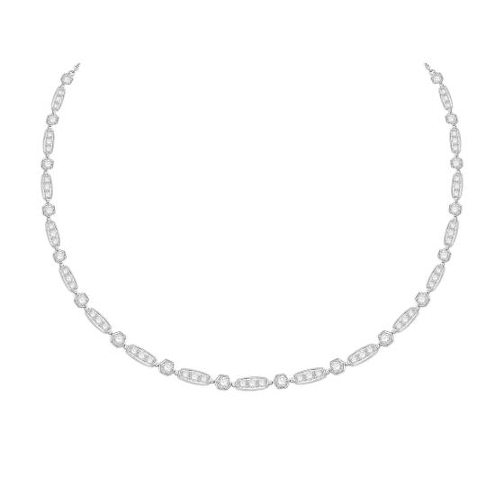 5ct Round Diamond Bezel Set Designer Chain Necklace