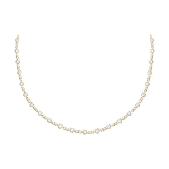 7ct Round Diamond Three Claw Designer Chain Necklace