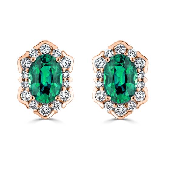 0.75ct Emerald Vintage Stud Earrings