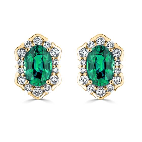 0.75ct Emerald Vintage Stud Earrings